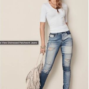 Venus distressed patchwork jeans size 8